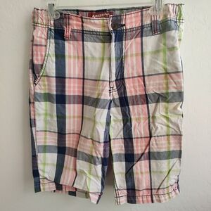 Arizona Jeans White Blue Pink Plaid summer spring boy Shorts_18 Regular
